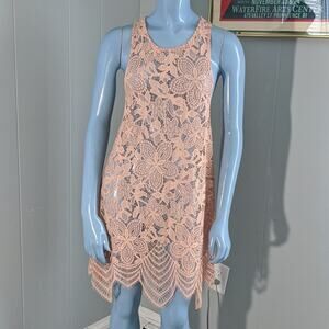 🌙 For Love & Lemons Peach Sheer Mini - Small